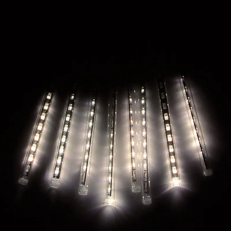 8 шт. 50 см метеоритный дождь трубы светодиодный свет Строка Рождественские Свадебные украшения сада 100-240 В/ ЕС теплый белый свет