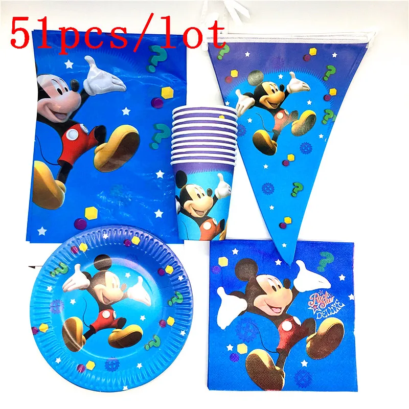 51 шт./лот декоративные флажки из мультфильма Микки Маус|party supplies|party childrenparty themes
