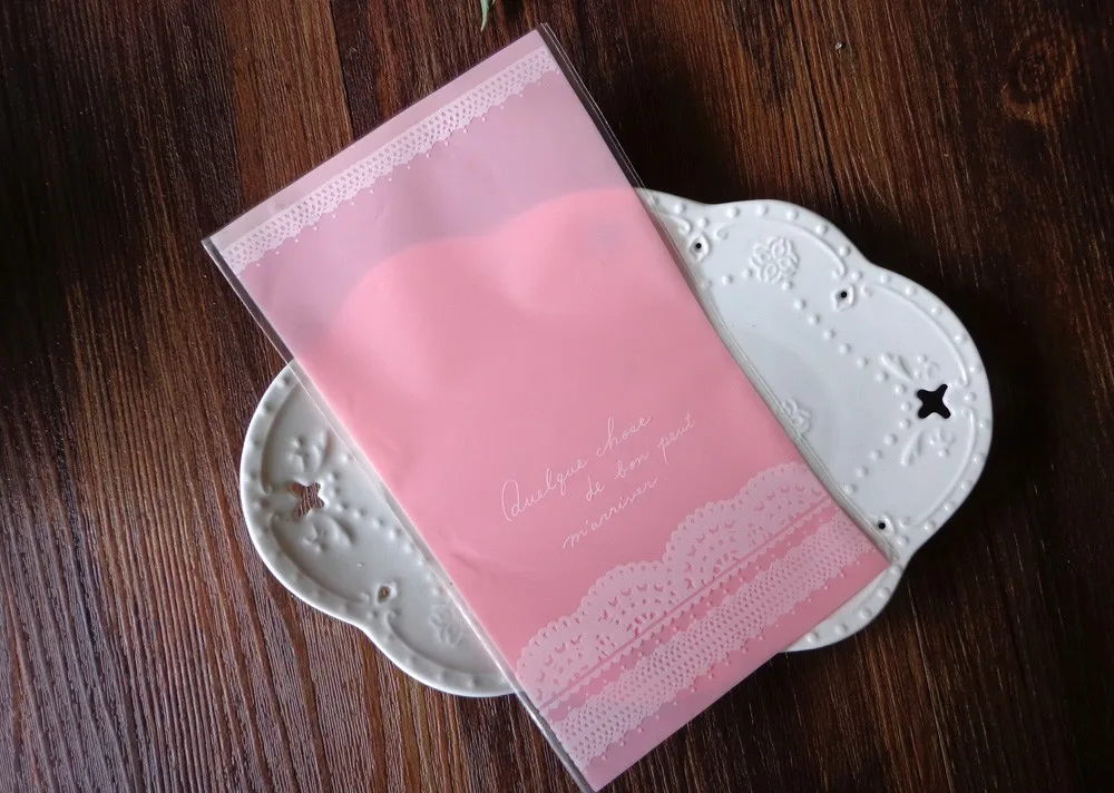11,8x19,8 см розовое кружевное платье упаковочный пакет для еды пакетик для печенья сумка 300 шт./лот