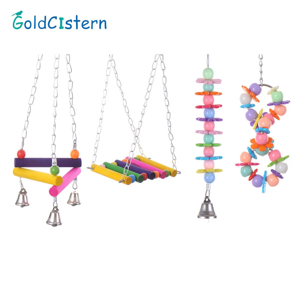 Parrot Swing Bird Toy Colorful Bird Parrot Parakeet Budgie Cockatiel