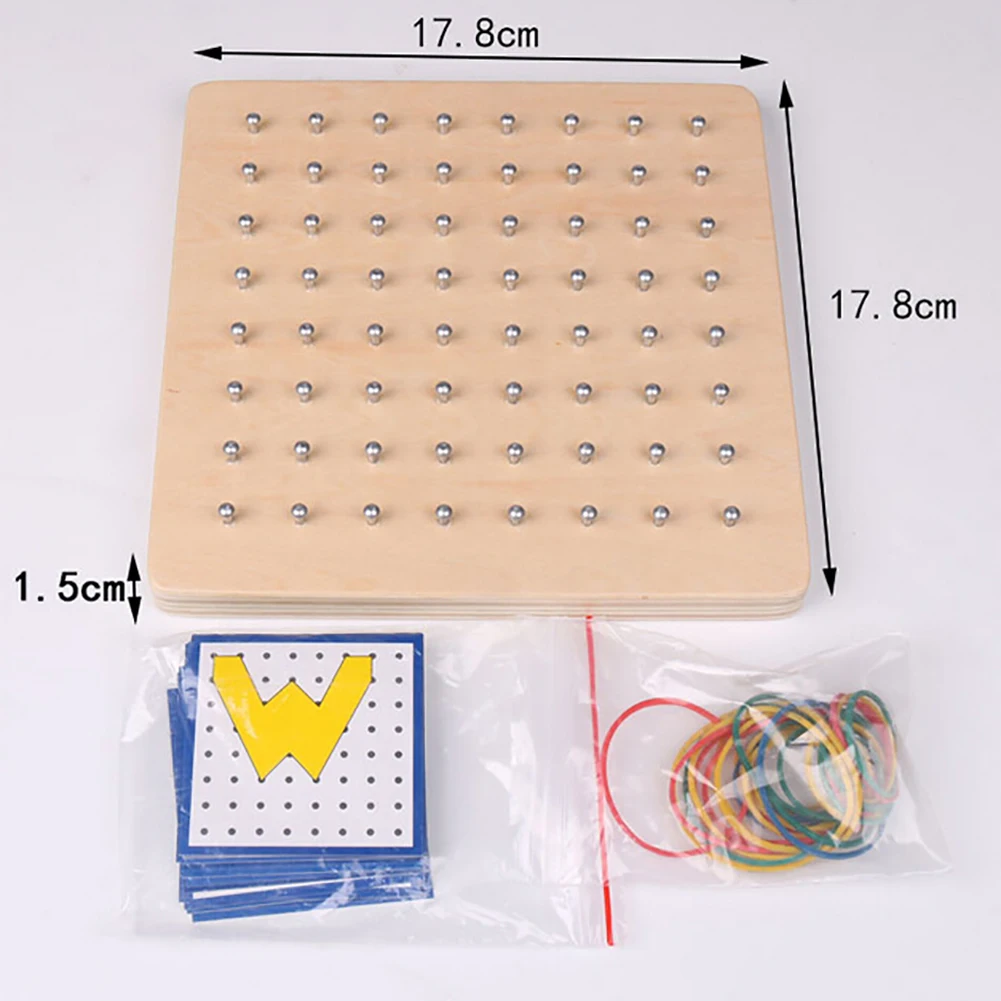 Графика резиновый галстук ногтей Geoboard с картами для изучения математики развивающие детские игрушки