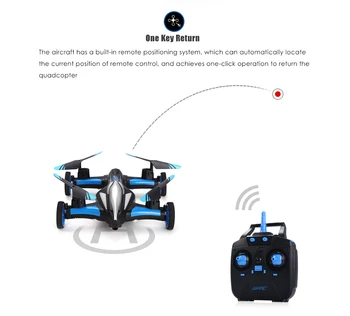 

JJRC H23 2.4G 4CH 6-Axis Gyro Air-Ground Flying Car RC Drone RTF Quadcopter with 3D Flip One-key Return Headless Mode