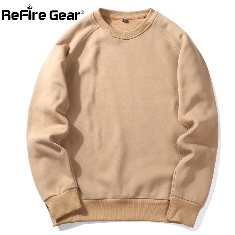 

ReFire Gear Spring Casual O-Neck Sweatshirt Men Military Pullover Hoodie Hip Hop Army Green Outerwear Fleece Sweatshirts US Size