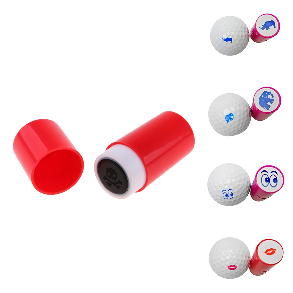 2Pcs ABS Plastic 5.3cm Golf Ball Stamp Stamper Marker Long Lasting & Quick-dry Impression Seal for Golfer Learner