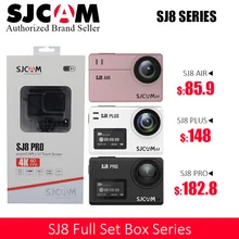 Дешево! SJCAM SJ8, полный набор, экшн-камера серии Box, WiFi, 4 K, 1200 mAh, HD DVR, видеокамера, пульт дистанционного управления, 30 m, водонепроницаемая Спортивная камера