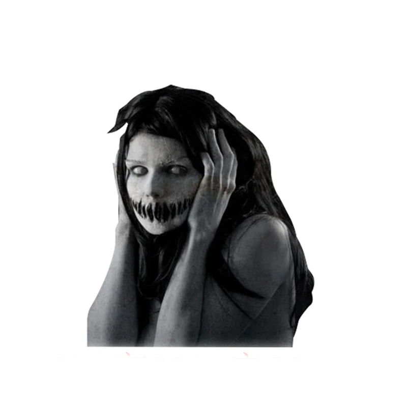 

1pc Reflective Horror Face Decor Rear Stickers For Car Windows to Discourage High Beam Lights Users Creative Car Styling