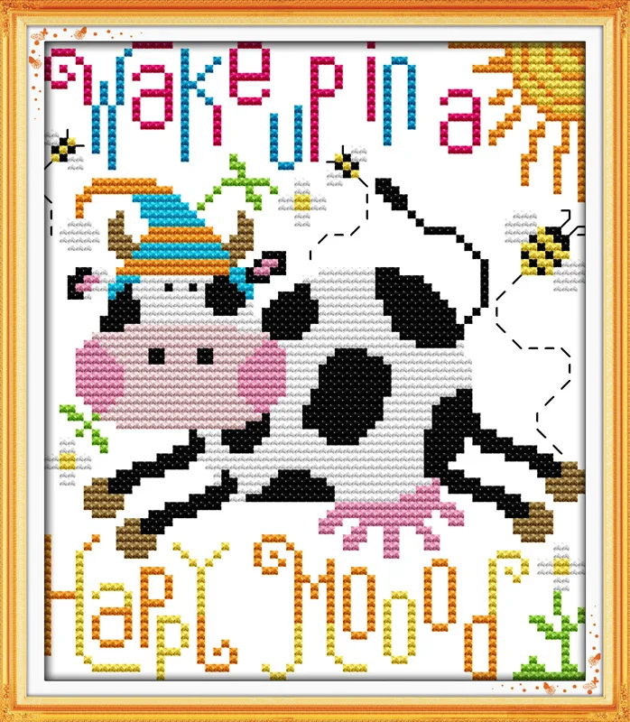 Happy mood counted printed on fabric DMC 14CT 11CT Cross Stitch kits embroidery needlework Sets Home Decor | Дом и сад