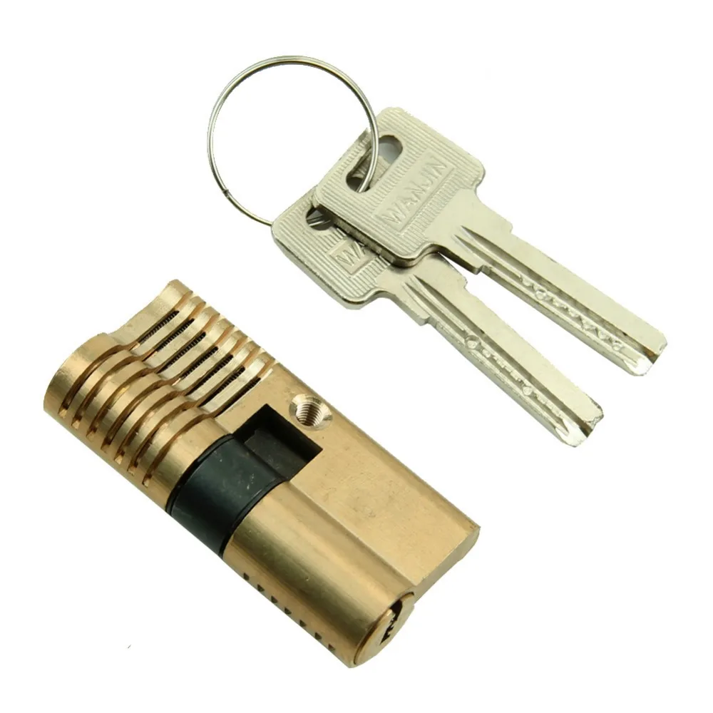 

OOTDTY 1 set for sale 7 Pins Cutaway Brass Both End Padlock Quick Open Practice Lock Key Locksmith
