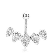 1 шт. модные хирургические стальные серебряные пупка Кольца Бар пирсинг сексуальные украшения для тела для женщин CZ пупка пирсинг