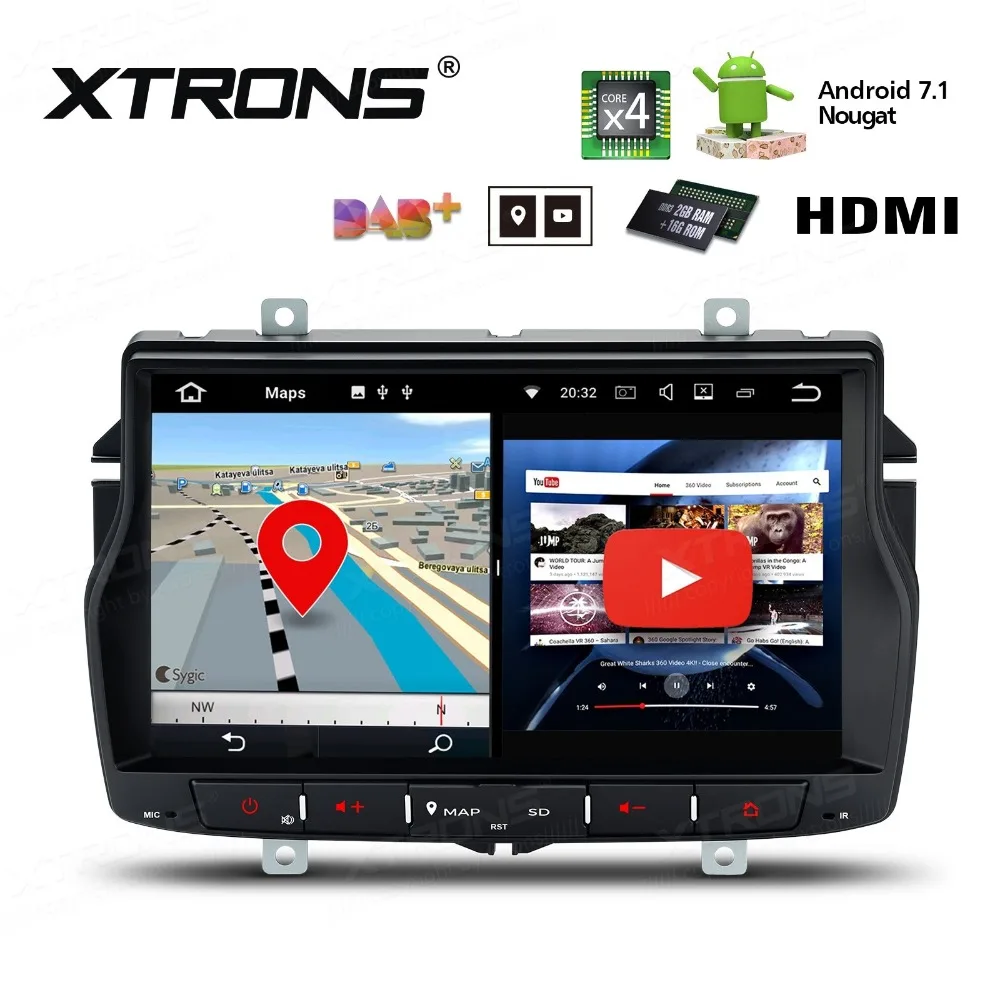 Best 8" Android 7.1 OS Car Multimedia Navigation GPS Radio for Lada Vesta 2015-2018 with 2GB RAM 16GB ROM & Multi-Window View Support 2