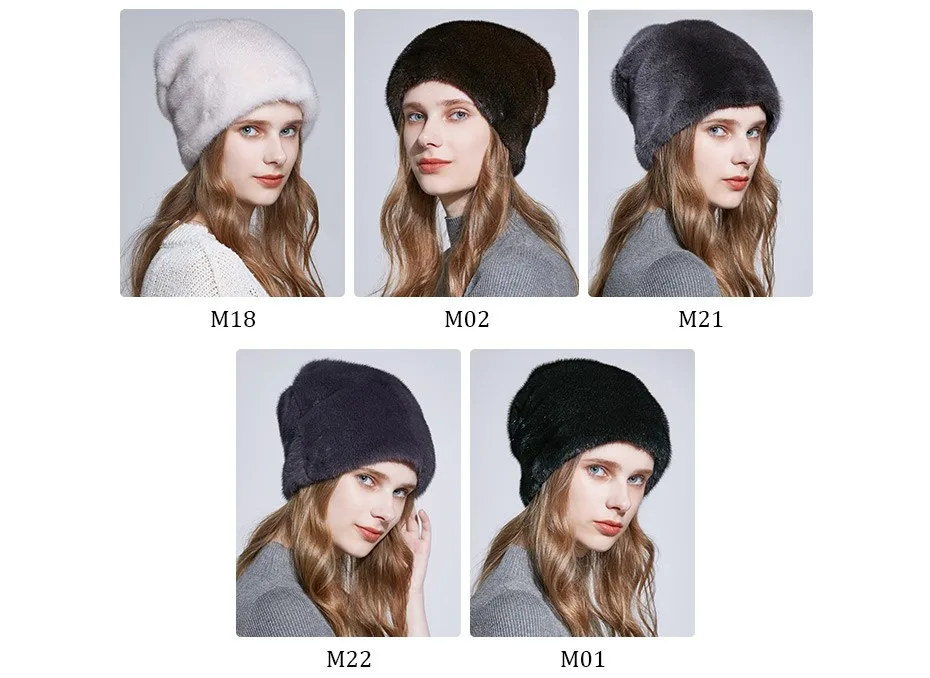 ENJOYFUR зимние полностью из норки меховые шапки для женщин глубокие теплые меховые шапки со стразами из натурального меха женская шапка