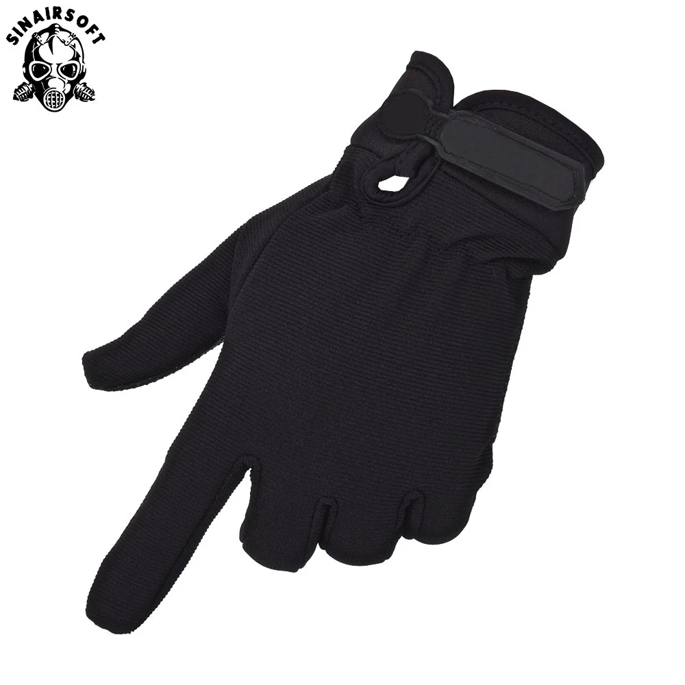 SINAIRSOFT тактические перчатки противоскользящие армейские военные страйкбольные охотничьи камуфляжные перчатки на весь палец мужские уличные LY1101 - Цвет: BK
