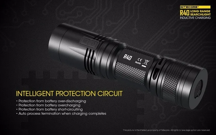 NITECORE R40 фонарь XP-L HI max 1000 люмен дальность луча 520 м тактический фонарь с зарядным устройством