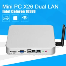 Dual LAN Windows 10 мини-ПК Celeron 1037U 1.80 ГГц тонкий клиент настольный компьютер 4 ГБ Оперативная память 250 ГБ SSD HDMI VGA RS232 WI-FI HTPC ноутбука