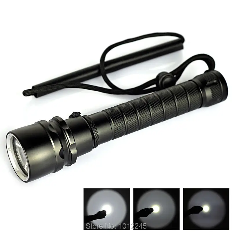 ФОТО Hot 100 Meter 2000 Lumens Top Quality Diving Flashlight XML T6 LED Waterproof Diver Diving Torch Flash light Lamps Underwater