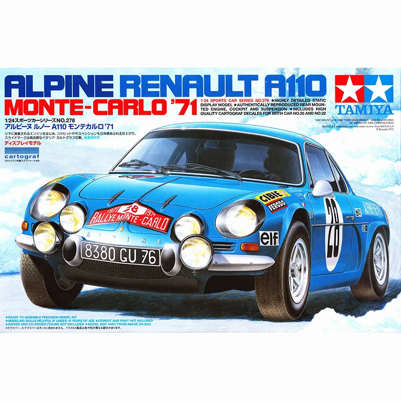 Alpine A110 Monte-Carlo '71 Tamiya 1/24 plastic model kit 24278 