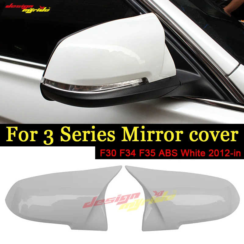 

For BMW F30 F34 F35 Rear View Mirror Cover Decoration ABS Pure White 320i 325i 330i 335i 340i 328i Rear View Mirror Cover 12-in