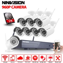 NINIVISION 1080 P NVR 1080 P беспроводной wi-fi-комплект Plug and Play 960 P HD 1.3MP беспроводная водонепроницаемая система видеонаблюдения ночного видения