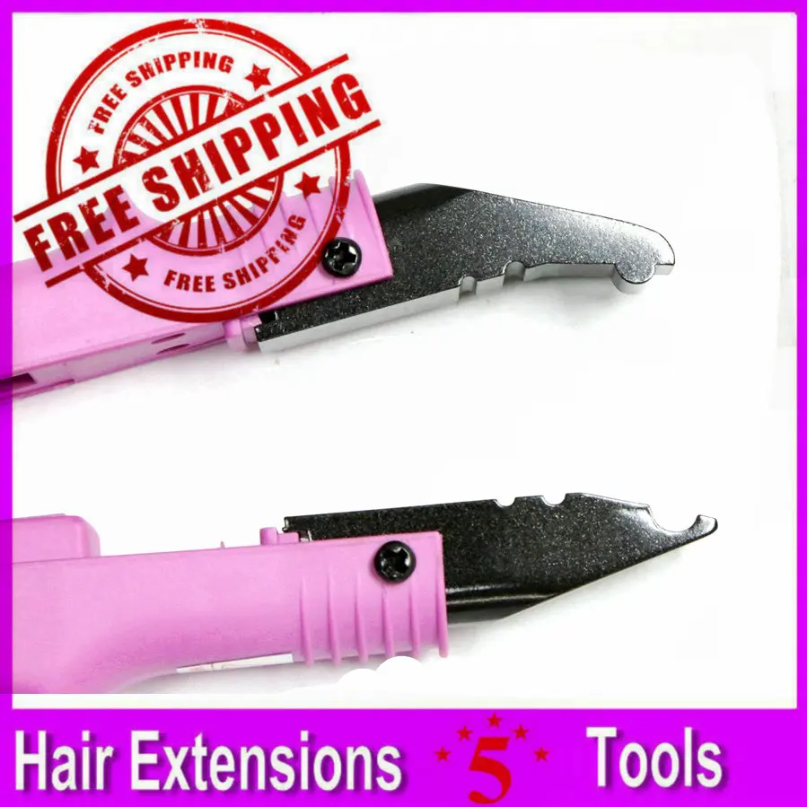1Pc Pink Professional Fusion Connector / Hair Connector / Hair Iron / Heat Wand Clamp For Keratin Hair Extensions Styling Tools