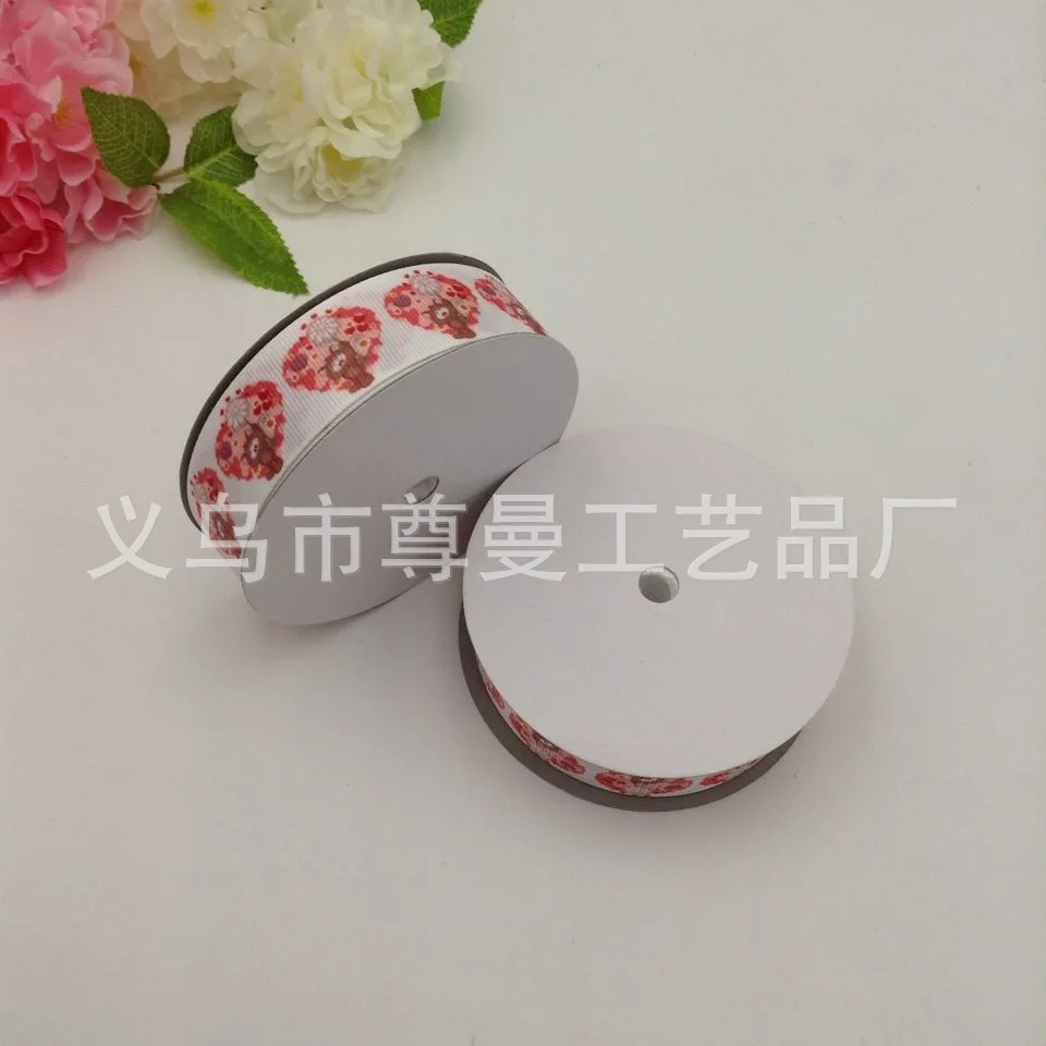

DIY Wire Bandwidth 2.5 cm Digital Printing Sublimation Sublimation Line With Cartoon Bear Hug Series Side Clothing Material