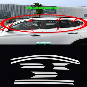 Image 1 - 車の窓abc 柱装飾ステッカー2015 2019外装カバートリムストリップ自動車の付属品車のスタイリングのためのヒュンダイツーソンtl
