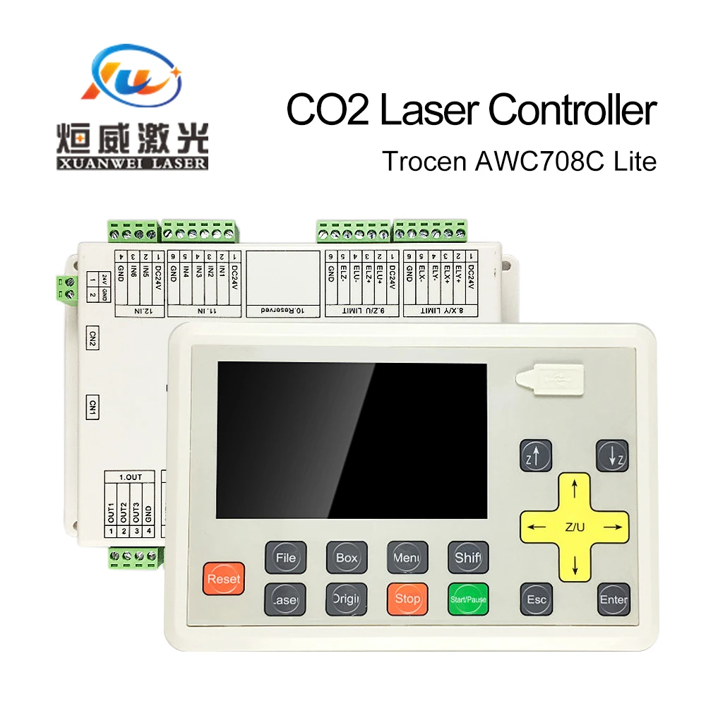 

Trocen Anywells AWC708C Lite CO2 Laser Controller DSP System Motherboard Replace AWC608 For Cutting Engraving Machine Parts