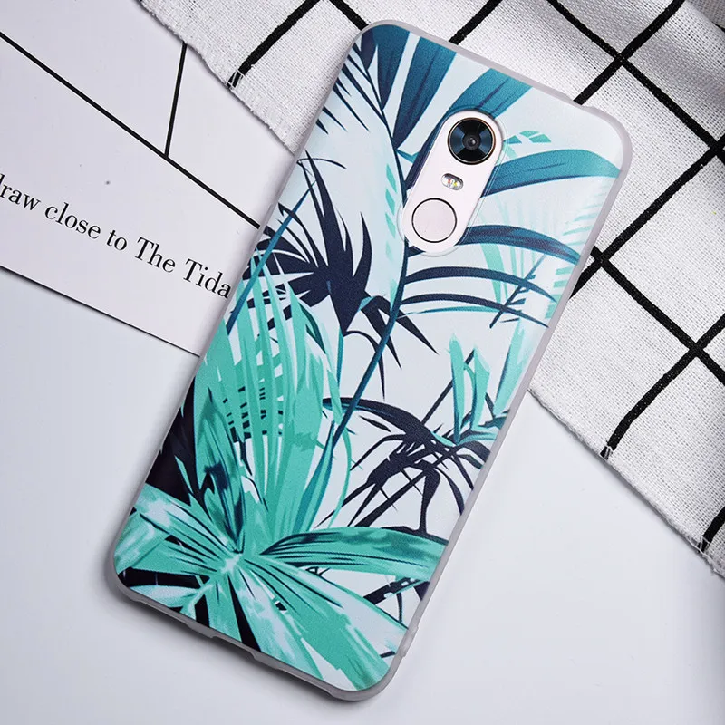 TOMKAS Painted Phone Case For Xiaomi Redmi 4X 5 Plus Flower Plants Animal Patterned  TPU Silicone Back Cover Coque fundas        (7)
