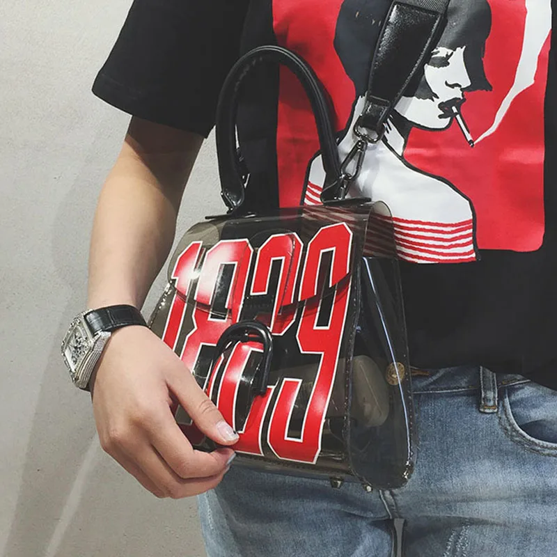 

Every day special offer package are portable letters bangalor summer transparent jelly bag Crossbody Bag printing broadband tide