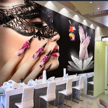 

beibehang Customize any size 3D wallpaper mural fashion beauty salon manicure tooling background wall papel de parede