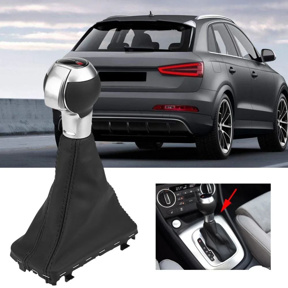 Ручка рычага переключения передач Gaiter Boot Cover черная кожа для Audi A3 S3 RS3 10-12