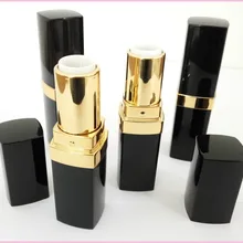 50 шт./лот черного и золотого цвета пустые тюбики от губной помады черный глянец бальзам для губ. контейнер элегантная Губная помада Бальзам туба для помады диаметр 12,1 мм