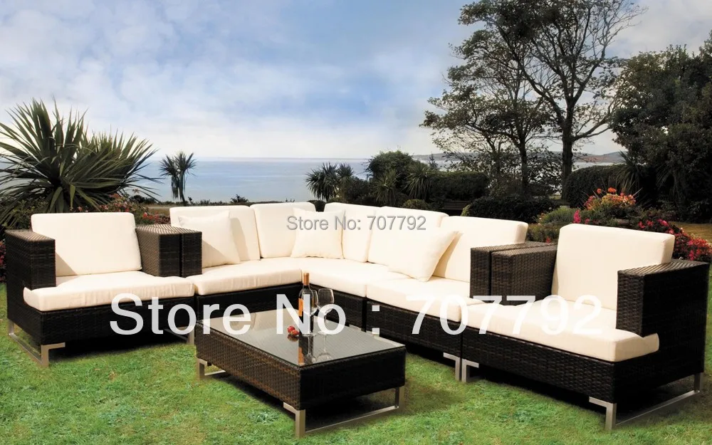 Fancy Outdoor furniture Rattan sofa setin Garden Sofas from Furniture