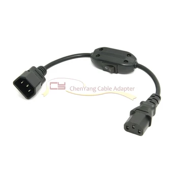 

10pcs/30cm IEC 320 Mains Power C14 to C13 Male to Female Extension Cord Cable with Switch