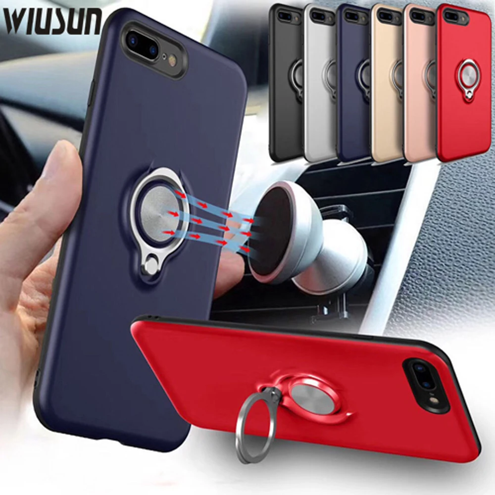 Wiusun чехол для iPhone X 10 8 7 6S плюс Панцири Магнитная автомобиль палец задняя крышка