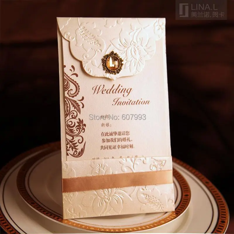 Classical Luxury Crystal wedding Invitation cards ...
