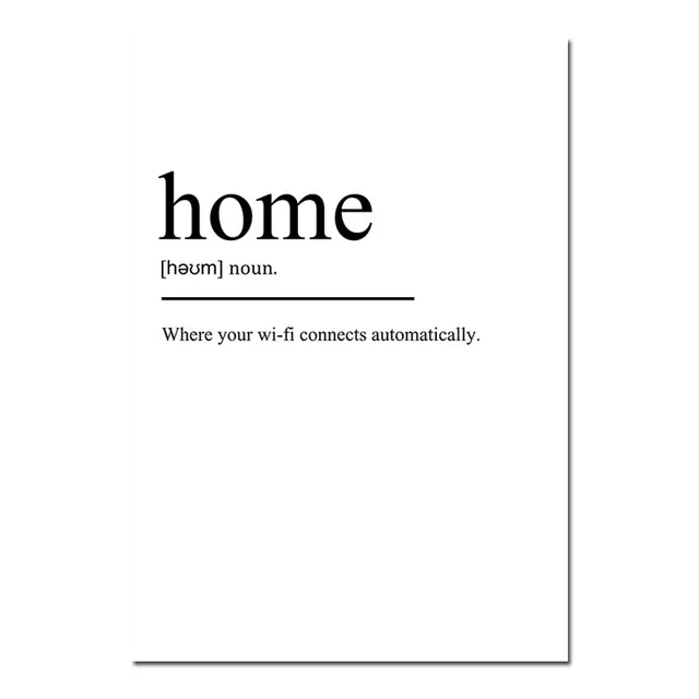 Black White Definition Quotes Canvas Poster Wall Art Minimalist Print