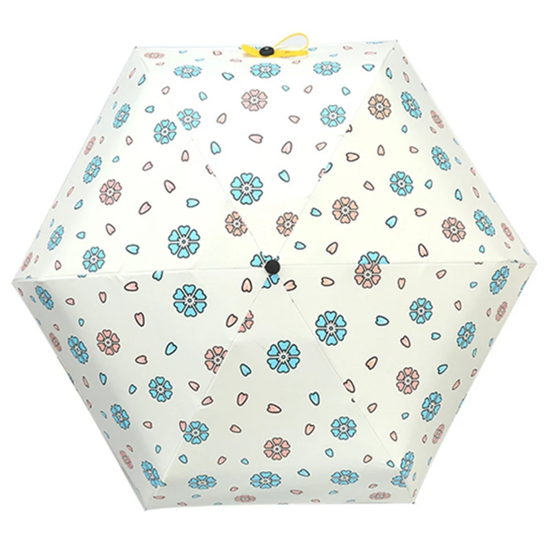 Карманный мини-Зонт ветрозащитный и прочный 5 складной зонт с плоской головкой портативный Зонт с защитой от УФ цветочный принт