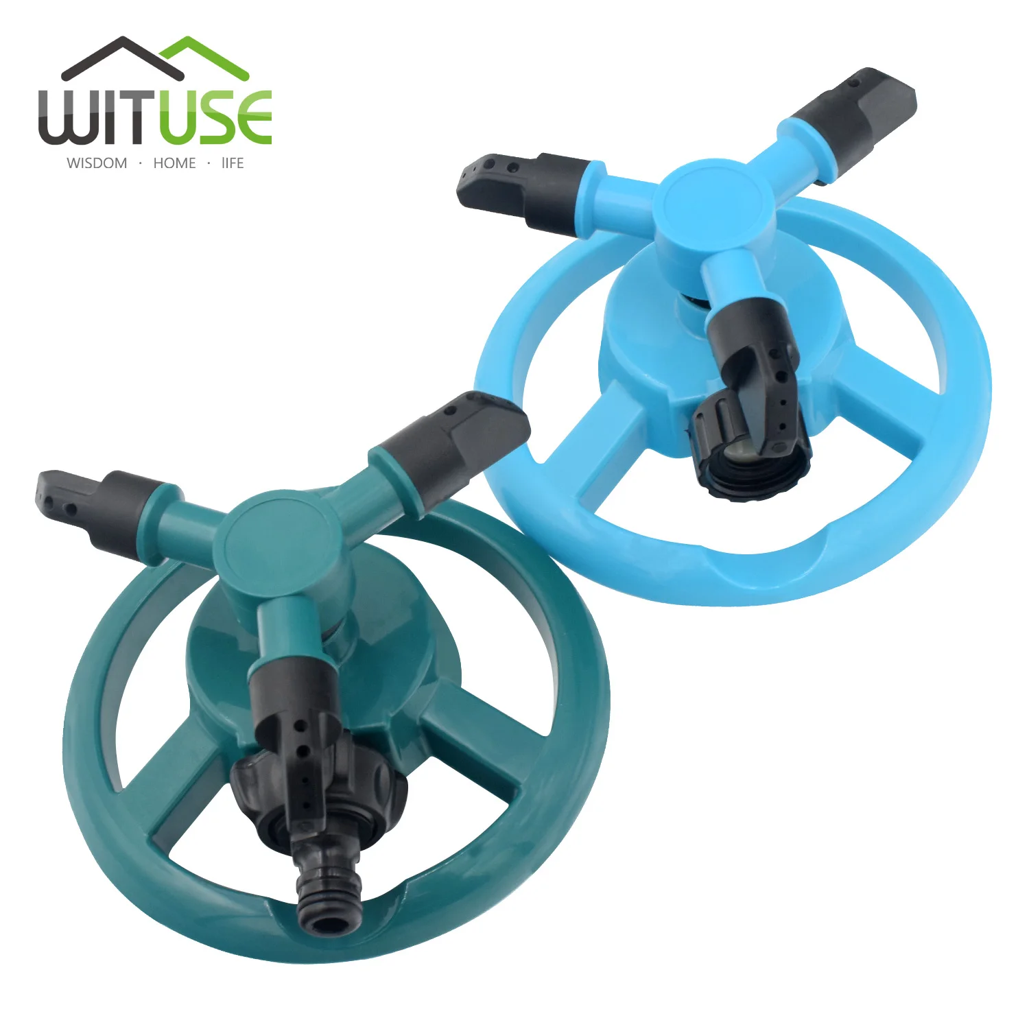 

WITUSE Cheap! Garden Watering Systems 360 Degree Automatic Rotating Watering Sprinkler Irrigation System 3 Nozzle Garden Tools