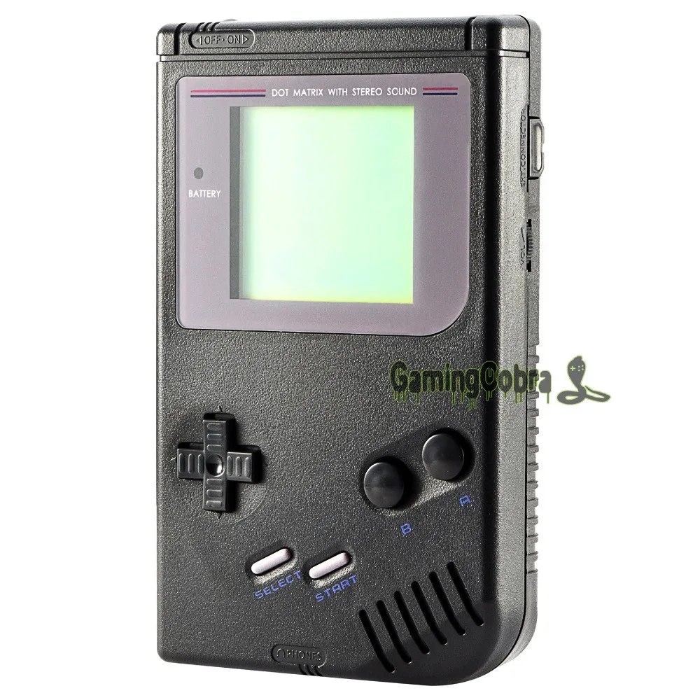 Black Solid Full Housing Shell Buttons with Screen Len for Nintendo DMG-01 Gameboy - GBF003