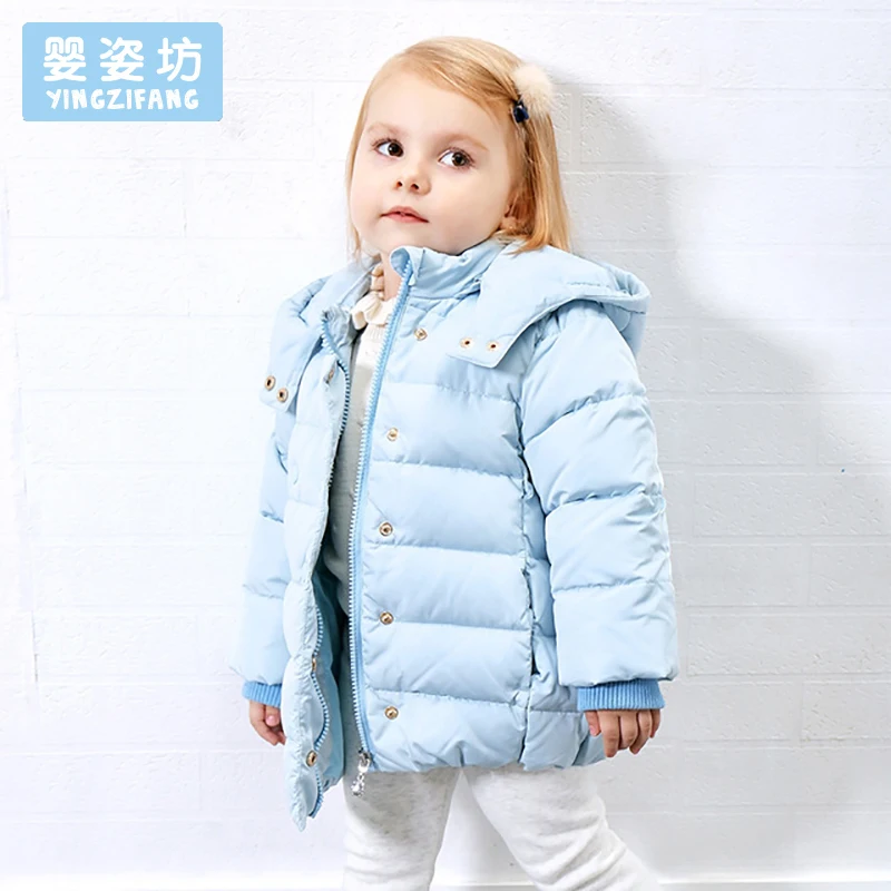 

Baby Girls Jackets Outerwear Casual Children Down Jackets Solid Color Thick Hooded Coat Winter Kids Girls Parka Coat