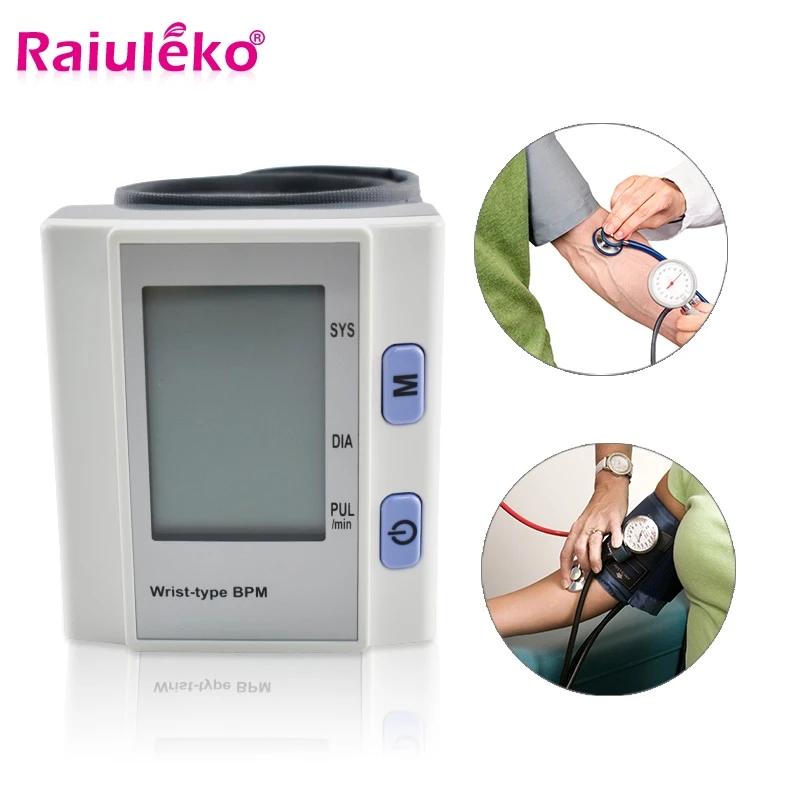 

New Health Care Automatic Digital Wrist Blood Pressure Pulse Monitor Cuff Meters Sphygmomanometer Heart Rate Meter Machine