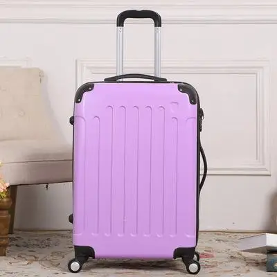 Унисекс ABS Spinner чемодан 20/24 дюйма Угловой Защита гладкая поверхность Чемодан молнии чемоданы 8 цветов - Цвет: Лаванда