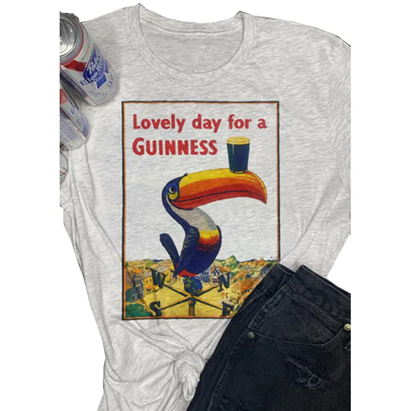 Short Sleeve Casual Tops Lovely Day for A Guinness Shirt Women S Vintage Casual Graphic Blouse Top Tee Short Sleeve Casual Tops Lovely Day for A Guinness Shirt Women S Vintage Casual Graphic Blouse Top Tee