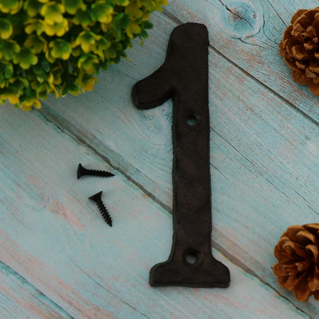 

1Piece Wrought Iron House Number 5.5inch Plaques Decorative Signs for Home Door Gift Supplies