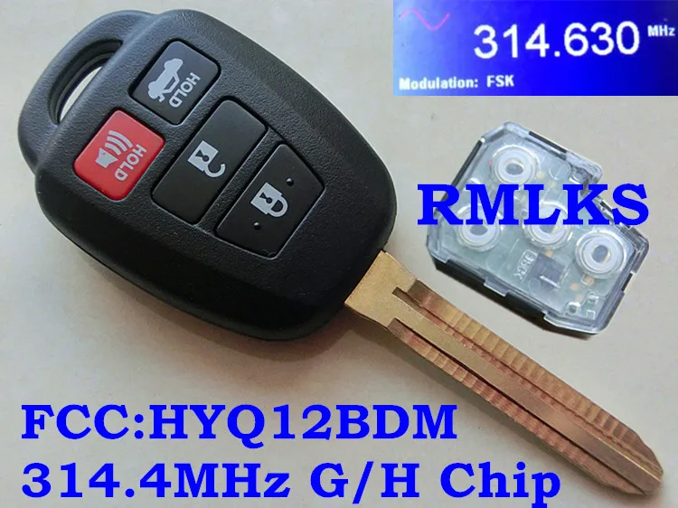 RMLKS HYQ12BDM необработанный дистанционный ключ с чипом 314 2 МГц G H 4 кнопки подходит для
