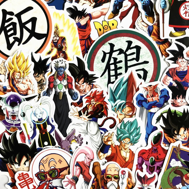 TD ZW 2019 50Pcs lot Anime Dragon Ball Stickers Super Saiyan Goku Stickers Decal For Snowboard 5