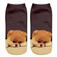 MUQGEW New Arrival Cute 3D Dogs Imitation Printed Women Socks Youthful Casual Sock Cute Dog Novel Style Unisex Low Cut Ankle Sox