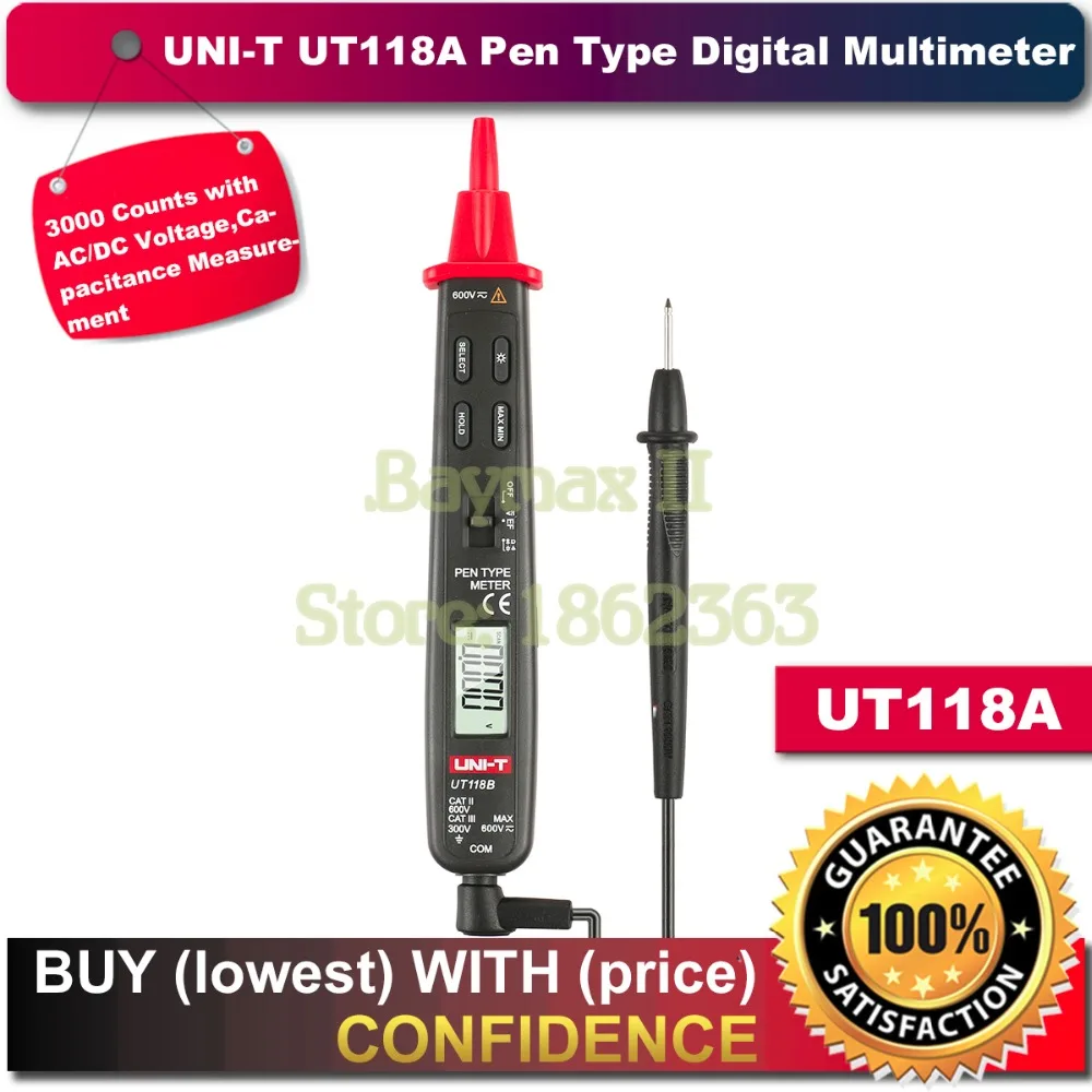 Цифровой измеритель напряжения Uni t Ut118A 3000 отсчетов AC/DC емкости|multimeter meter|digital