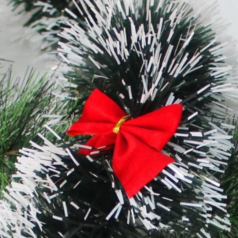 2 м рождественские украшения Бар Топы лента гирлянда бант Рождественская елка украшения белый темно-зеленый тростниковый мишень вечерние поставки