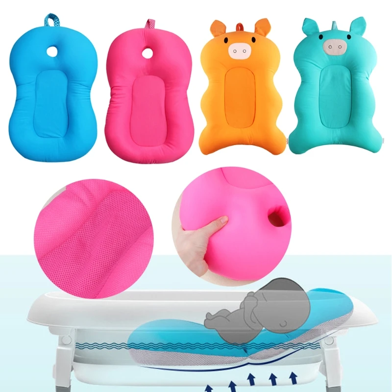 

Newborn Baby Foldable Bath Tub Pad Infant Safety Shower Antiskid Cushion Net Mat
